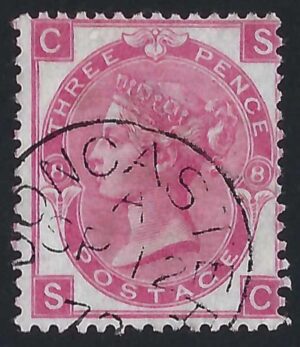 QV sg103 3d rose (S-C) plate 8 with fine 1872 Doncaster cds