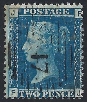 QV sg45 2d blue (F-J) plate 8 - good used
