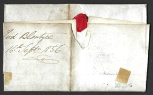 QV sg29 C8 1d red (M-A) with Madeline Smith cancellation on cover dated 17th Sep 1856