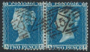 QV sg34 2d blue pair (AE-AF) plate 5