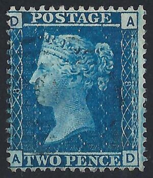 QV sg45 2d blue (A-D) plate 8 - fine used