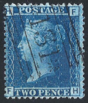 QV sg45 2d blue (F-H) plate 9 – good used