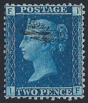 QV sg45 2d blue (I-F) plate 9 - fine used