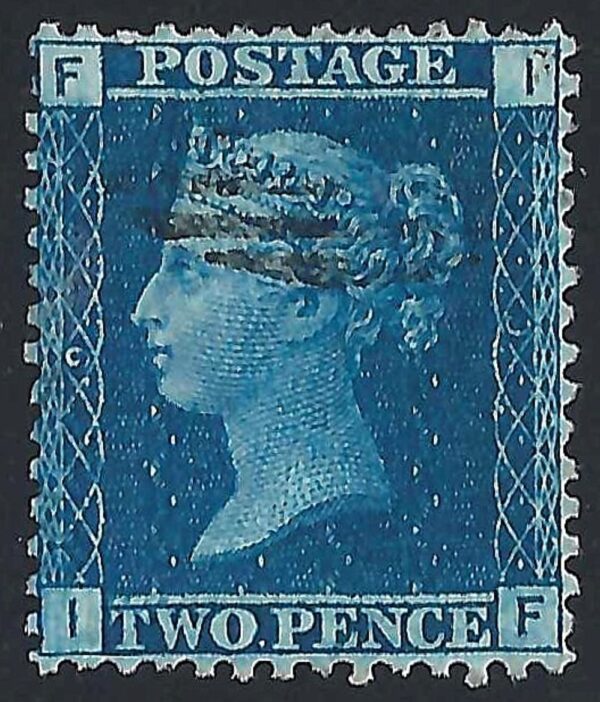 QV sg45 2d blue (I-F) plate 9 - fine used