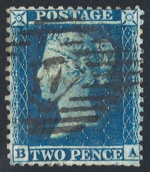 QV sg34 2d blue (B-A) plate 5 – good used