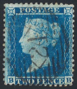 QV sg34 2d blue (B-B) plate 5 – good used