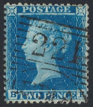 QV sg34 2d blue (B-E) plate 5 – good used