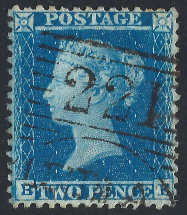 QV sg34 2d blue (B-E) plate 5 – good used