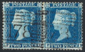 QV sg34 2d blue pair (PD-PE) plate 5 – good used