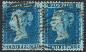 QV sg34 2d blue pair (QD-QE) plate 5 – good used