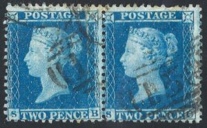 QV sg34 2d blue pair (SB-SC) plate 5 – good used