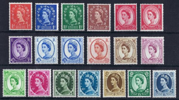 QEII 1958-65 (Multiple Crowns) sg570-586 – unmounted mint