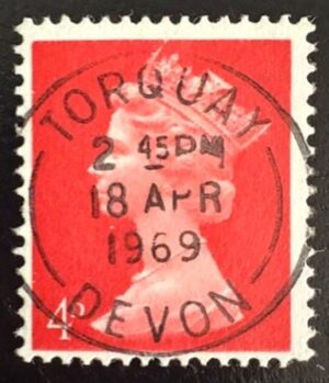 QEII 4d machin definitive with fine 1969 Torquay cds