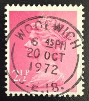 QEII 2½d machin definitive with fine 1972 Woolwich cds