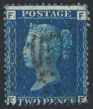 QV sg47 2d blue (F-F) plate 13 - fine used