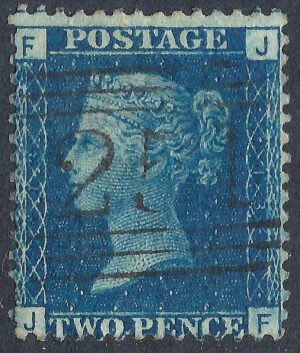 QV sg47 2d blue (J-F) plate 13 - good used