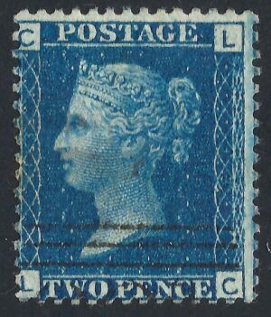 QV sg45 2d blue (L-C) plate 9 – fine used