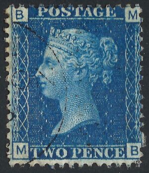 QV sg47 2d blue (M-B) plate 13 – good used