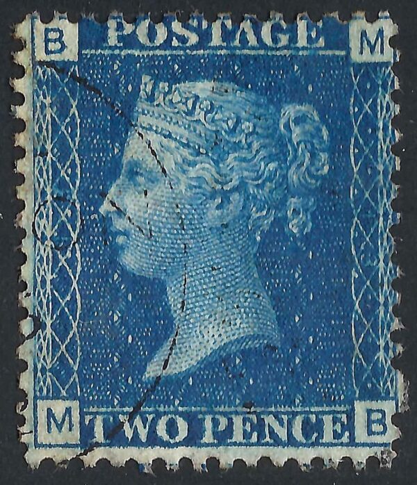 QV sg47 2d blue (M-B) plate 13 – good used