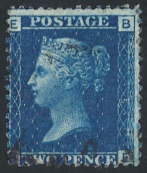 QV sg47 2d blue (B-E) plate 15 – fine used