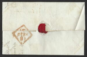 QV sg2 1d black (N-J) Plate 8 on cover from Dublin to Banbridge dated 10 Sep 1840