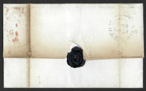 QV sg2 1d black (Q-G) Plate 8 on cover from Coventry to Yorkshire 