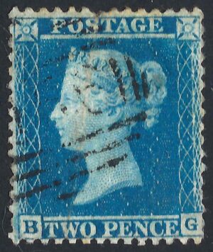 QV sg34 2d blue (B-G) plate 5 – good used