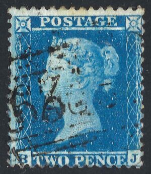 QV sg34 2d blue (B-J) plate 5 – good used