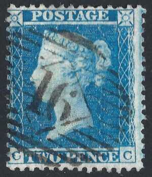 QV sg34 2d blue (C-C) plate 5 – good used