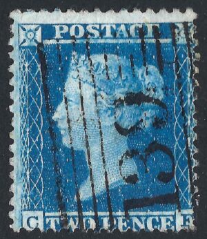 QV sg34 2d blue (C-F) plate 5 – good used