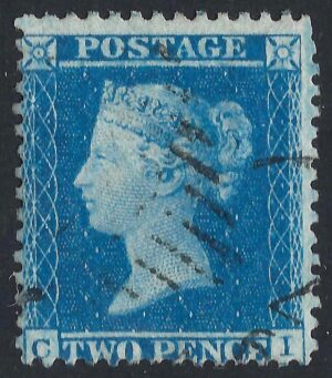 QV sg34 2d blue (C-I) plate 5 – good used