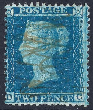 QV sg34 2d blue (D-C) plate 5 – good used