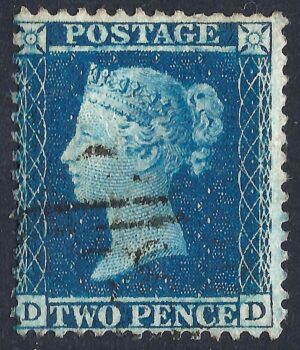 QV sg34 2d blue (D-D) plate 5 – good used