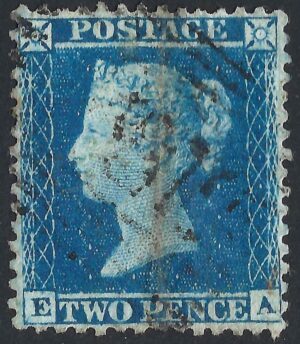 QV sg34 2d blue (E-A) plate 5 – good used