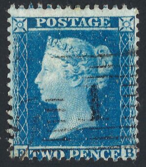 QV sg34 2d blue (F-B) plate 5 – good used