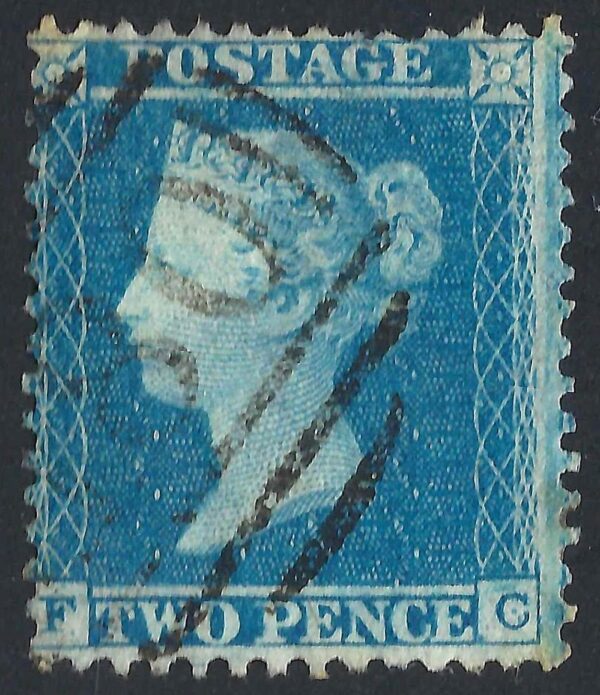 QV sg34 2d blue (F-C) plate 5 – good used