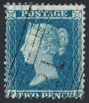QV sg34 2d blue (F-F) plate 5 – good used