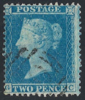 QV sg34 2d blue (G-C) plate 5 – good used
