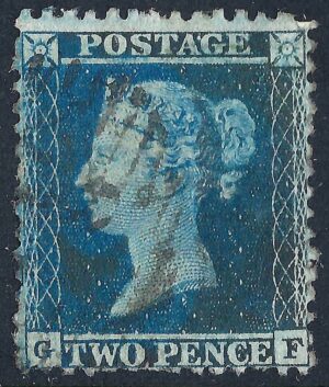 QV sg34 2d blue (G-F) plate 5 – good used