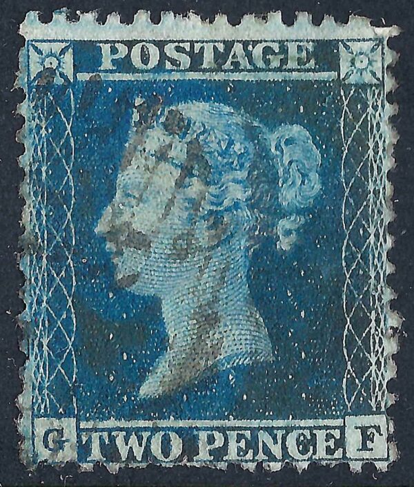 QV sg34 2d blue (G-F) plate 5 – good used