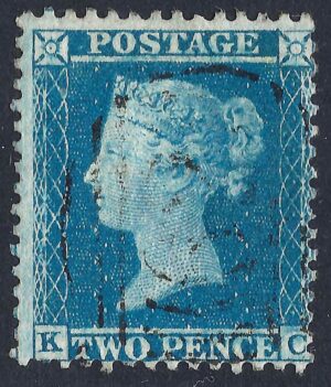 QV sg34 2d blue (K-C) plate 5 – good used