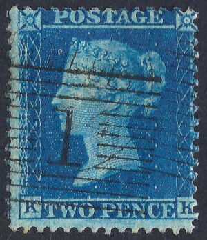 QV sg34 2d blue (K-K) plate 5 – good used