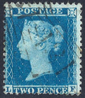 QV sg34 2d blue (L-F) plate 5 – good used