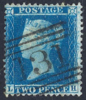 QV sg34 2d blue (L-H) plate 5 – good used