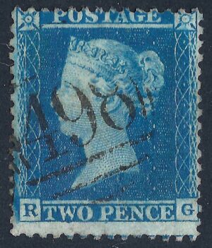 QV sg34 2d blue (R-G) plate 5 – good used