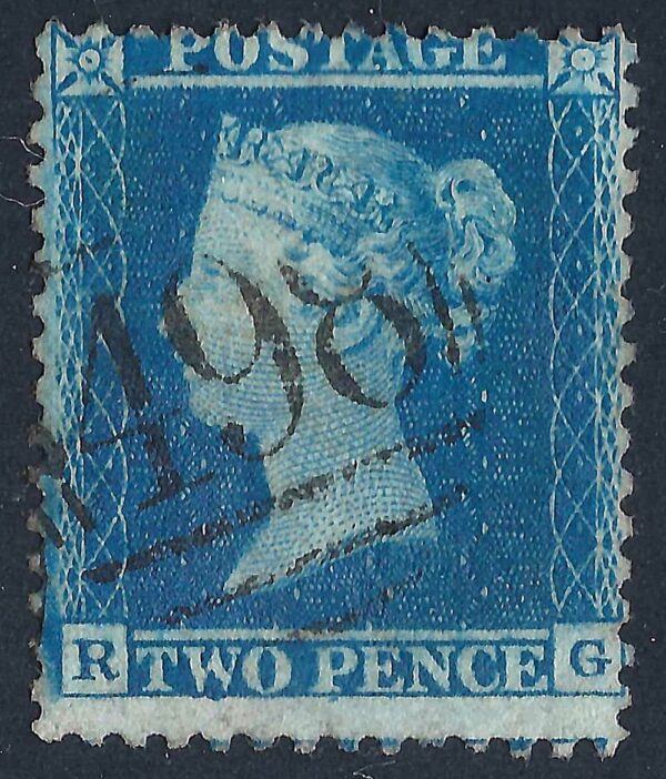 QV sg34 2d blue (R-G) plate 5 – good used