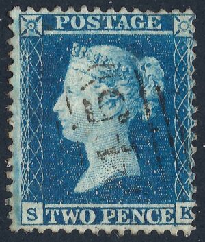 QV sg34 2d blue (S-K) plate 5 – good used