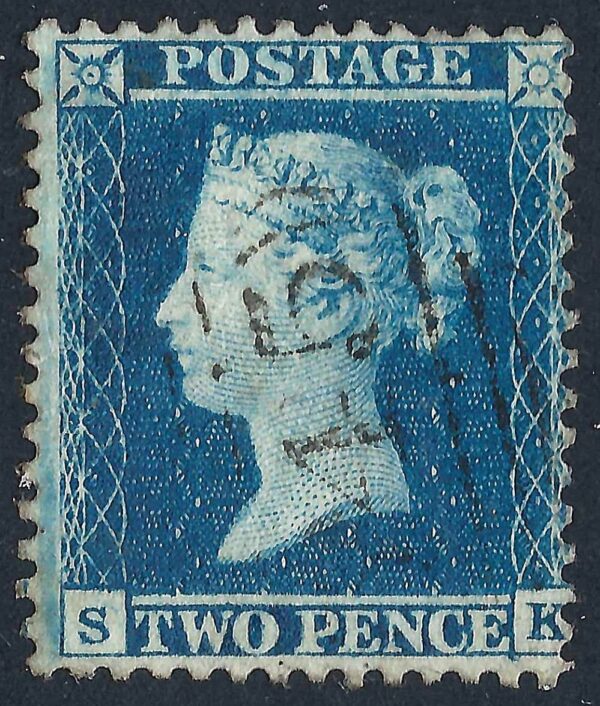 QV sg34 2d blue (S-K) plate 5 – good used