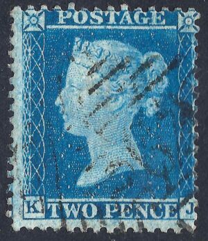 QV sg35 2d blue (K-J) plate 6 – good used