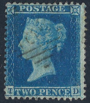 QV sg35 2d blue (T-D) plate 6 – good used